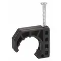 Nail Clamp: Steel and Plastic, Pipe, 1 7/8 in Lg, 1 in Ht, 3/8 in Wd