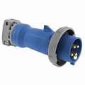 Hubbell Wiring Device-Kellems 30 Amp, 3-Phase Zytel 801 Nylon Watertight Pin and Sleeve Plug, Blue