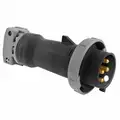 Hubbell Wiring Device-Kellems 30 Amp, 3-Phase Zytel 801 Nylon Watertight Pin and Sleeve Plug, Black