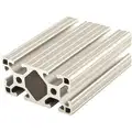 Framing Extrusion: 15 Series, 8 ft Nominal Lg, Silver, Double, 6 Open Slots, Adjacent-Sides