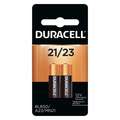 Duracell 21/23 Battery, 12V DC, Alkaline, Button, 60 mAh, PK 2