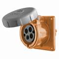 Hubbell Wiring Device-Kellems 30 Amp, 1-Phase Zytel 101 Nylon Watertight Pin and Sleeve Receptacle, Orange
