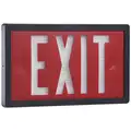 Isolite Universal Self-Luminous Exit Sign with Red Background and White Letters, 1 Side, 8-1/2" H x 14" W, 10 Yr. Warranty
