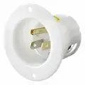 Hubbell Wiring Device-Kellems 15A Industrial Flanged Inlet, White; Tamper Resistant: No