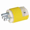 Hubbell Wiring Device-Kellems 15A Marine Grade Straight Blade Plug, Yellow; NEMA Configuration: 5-15P