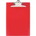Red Plastic Clipboard, Letter File Size, 8-7/8" W x 13-1/4" H, 1" Clip Capacity, 1 EA