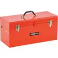 Proto Steel Portable Tool Box, 9-1/2"H x 20"W x 8-1/2"D, 2133 cu.", Red