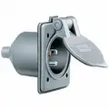 Hubbell Wiring Device-Kellems 15A Industrial Flanged Inlet, Gray; Tamper Resistant: No