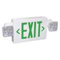 Lumapro Number of Faces 2, LED, Exit Sign with Emergency Lights, White, Plastic, Letter Color Green