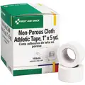 First Aid Only Athletic Tape, White, Waterproof No, Cloth, 1" Width, 5 yd Length, Adhesive Yes, PK 10