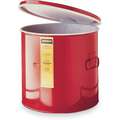 Justrite Wash Tank Can with Basket: 2 gal Can Capacity, Benchtop Safety Can Mounting, Steel, Red