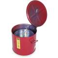 Justrite Wash Tank Can with Basket: 6 gal Can Capacity, Benchtop Safety Can Mounting, Steel, Red