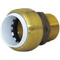 Brass Male Adapter, Push-Fit, 3/4" Pipe Size - Pipe Fitting