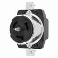 Hubbell Wiring Device-Kellems Black Locking Receptacle, 50 Amps, 125/250VAC Voltage, NEMA Configuration: Non-NEMA