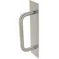 Door Pull Plate: 16 in Lg, 0.05 in Projection, Dull Type 304, Stainless Steel, Hand Pull