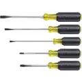 Keystone Slotted/Phillips Screwdriver Set, Acetate with Vinyl Grip, Number of Pieces: 5