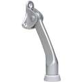 Lever Door Holder: 1 in Base Dia., Clear Aluminum, Cast Zinc, 1 55/64 in Projection