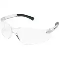 Crews Safety Glasses: Anti-Scratch, No Foam Lining, Wraparound Frame, Frameless, Black/Clear