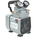 Compressor/Vacuum Pump: 1/8 hp, 115V AC, 25.5" Hg Max Vacuum, 60 psi Max Continuous Pressure