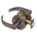 Door Lever Lockset: 1, Curved, Dark Bronze, Different, UL Listed, Mechanical