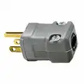 Hubbell Wiring Device-Kellems 15A Commercial Grade Straight Blade Plug, Gray; NEMA Configuration: 5-15P