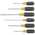 Keystone Slotted/Phillips Screwdriver Set, Acetate with Vinyl Grip, Number of Pieces: 6