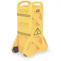Rubbermaid Portable Barricade: 13 ft. Overall L, 40 in Overall H, yellow