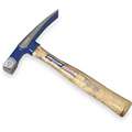 Vaughan Bricklayer Hammer: 11 in Overall L, Wood Handle, Perpendicular, 1 1/8 in Face Dia, 16 oz. Head Wt
