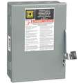 Square D Safety Switch, 1 NEMA Enclosure Type, 30 Amps AC, 7-1/2 HP @ 240 VAC HP