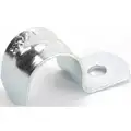 One Hole Clamp: Pre-Galvanized Steel, 1/2 in Pipe Size, 5/8 in Wd