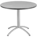 Round Cafe Table, Gray, Height: 30", Dia.: 42"