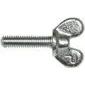Thumb Screw: 1/4"-20 Thread Size, Wing, Iron, Zinc Plated, 0.813 in Max Head Ht, 1 in Lg, 25 PK