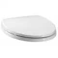 Toilet Seat: Cotton, Plastic, Slow Close Hinge, 3 in Seat Ht, 18 1/2 in Bolt to Seat Front, Closed