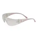 Safety Glasses: Wraparound Frame, Frameless, Light Red, Pink/Clear, Pink, Women's