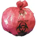 8 to 10 gal. Red/Black Biohazard Bags, Heavy Strength Rating, Flat Pack, 500 PK