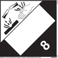Jj Keller DOT Container Placard: Corrosive (Blank UN), 10 3/4 in Label Wd, 10 3/4 in Label Ht, Vinyl