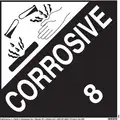 Jj Keller DOT Container Placard: Corrosive, 10 3/4 in Label Wd, 10 3/4 in Label Ht, Tagboard, Placard, English