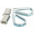 Sleeve and Thimble Kit, For Wire Rope Dia. 3/16", Steel Thimbles/Aluminum Alloy Sleeves