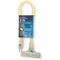 Power First 2 ft. Indoor, Outdoor Lighted Extension Cord; Max Amps: 15.0, Number of Outlets: 3, Yellow