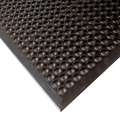 Notrax Antifatigue Mat: 3 ft x 5 ft, 1/2 in Thick, Raised Rings, Black, Natural Rubber, Beveled Edge