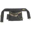 Black, Tool Belt, Polyester, 29" to 46" Waist Size, Number of Pockets 5