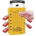 Yellow Steel Group Lockout Box, Max. Number of Padlocks: 14, 12-3/4" x 6-3/8"