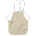 White, Tool Apron, Canvas, 29 to 46" Waist Size, Number of Pockets 4
