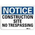 Lyle Notice Sign, Sign Format Traditional OSHA, Construction Site No Trespassing, Sign Header Notice