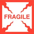Shipping Labels, Fragile, Paper, Adhesive Back, 4" Width, 4" Height, PK 50