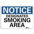 Lyle Smoking Area Sign, Sign Format Traditional OSHA, Designated Smoking Area, Sign Header Notice