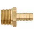 Low Lead Brass Male Hose Barb with Straight Fitting Style, 1/4" Thread Size