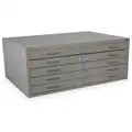 53-3/4" x 41-5/16" x 16-7/64" 5 Drawer, Large Flat File Cabinet, Putty
