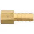 Low Lead Brass Female Hose Barb with Straight Fitting Style, 1/4" Thread Size