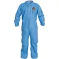Dupont Collared Disposable Coveralls with Elastic Cuff, SMS Material, Blue, 4XL